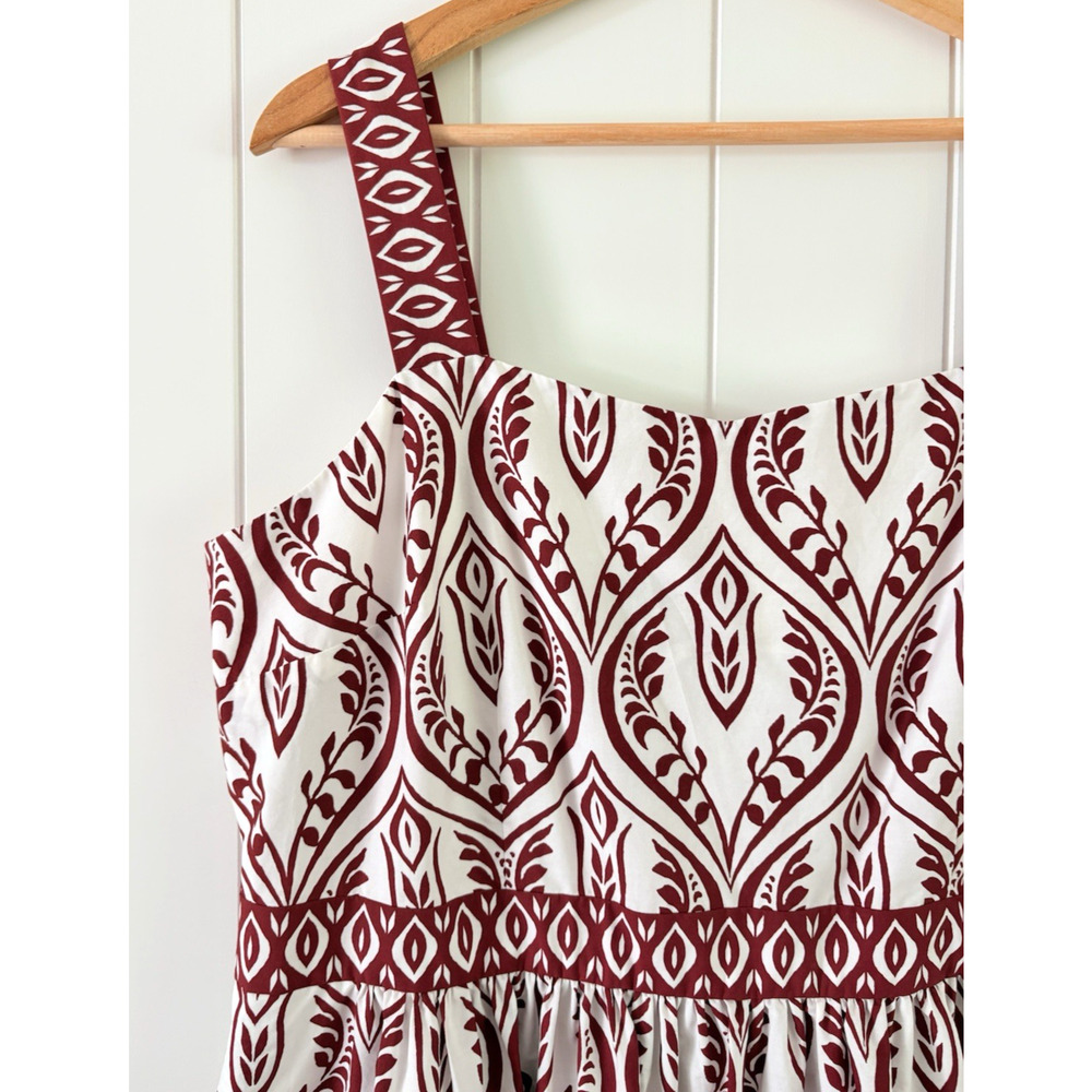 Talbots Modern Cotton Poplin Fit & Flare Maxi Dress Bohemian Medallion 16 Petite - Picture 5 of 10